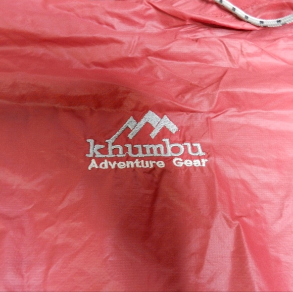 VINTAGE Khumbu ASAR Jacket Mens Size Large Red Mesh Lined Windbreaker Hooded - Picture 9 of 14